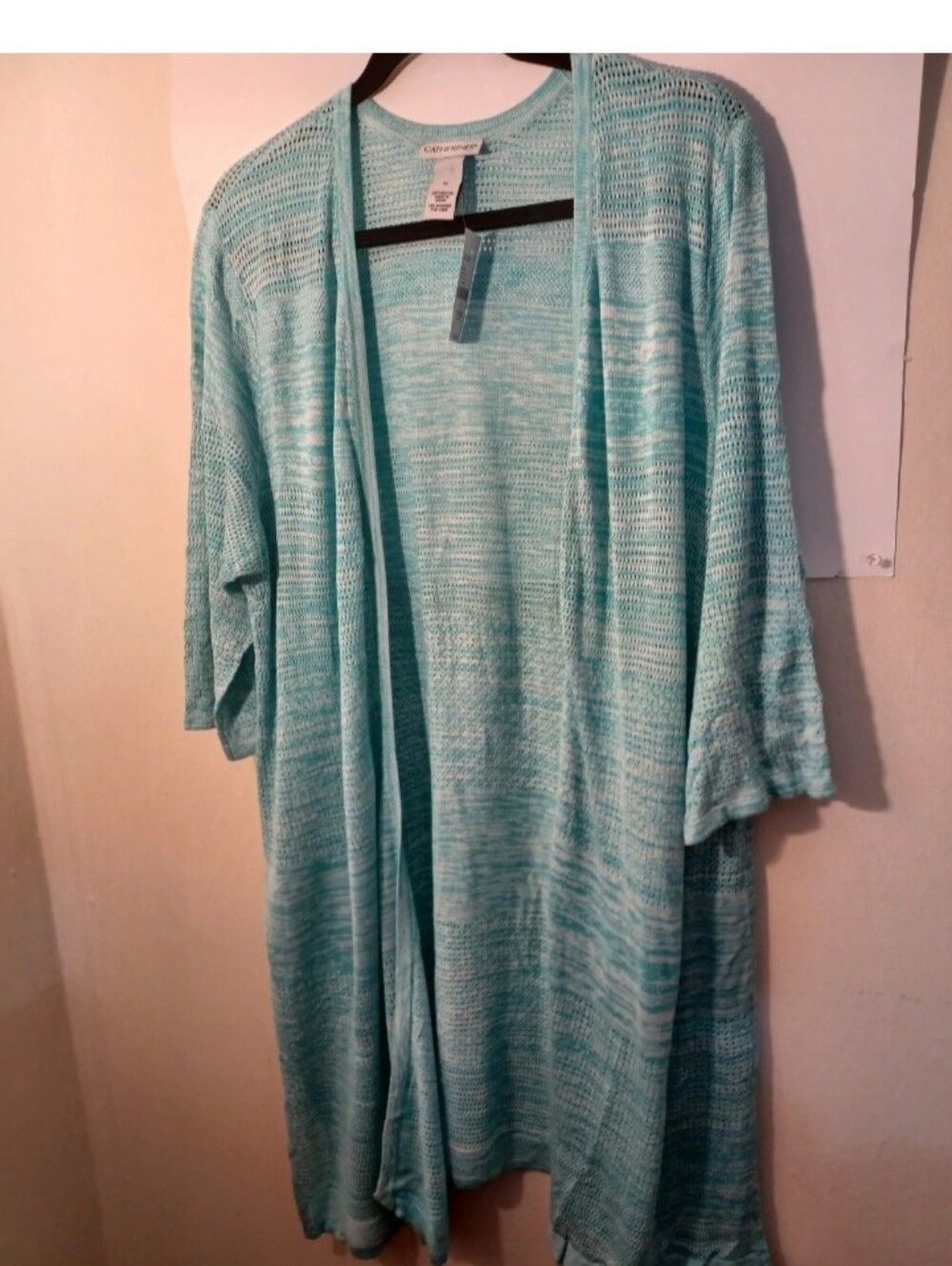 Catherines Lightweight Mabled Open Front Sweater New Size 1X
